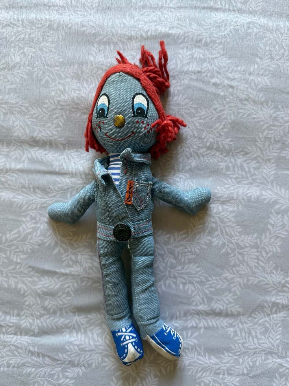 1973 Vintage Levi's Denim Rag Doll Knickerbocker with Red Yarn Hair